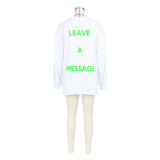 Casual Double Sided Printed Letter T-Shirt Dress