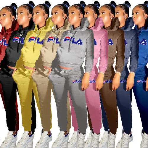 Casual Grey Skinny Printed Hoodie Sweatsuits Matching Sets 2 Two Piece Set Tracksuit