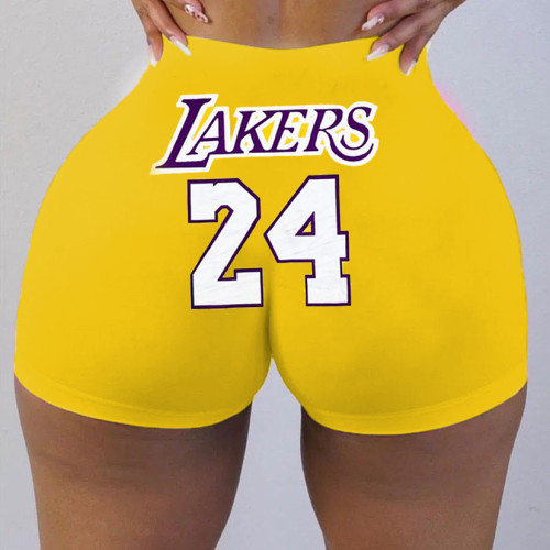 Womens Tight Pattern Printed Yoga Shorts