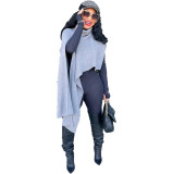 Amazon Explosion Style Women's Knitted Personality Irregular Tops