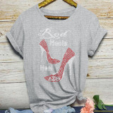 Grey Pullover Hot Drill Short Sleeve Tees