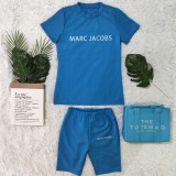 Casual High Elasticity Fashion Pyrography Letter Short Sleeve Shorts Set