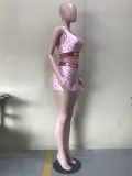 Casual Print Vest and Short