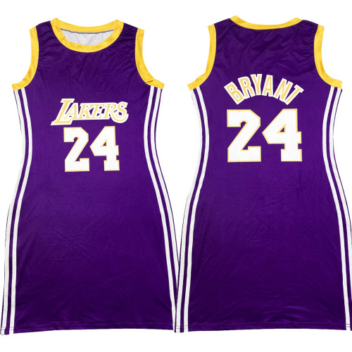 Casual Sleeveless Double-sided Pattern Printed Webbing Basketball Mini Dress