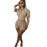 Casual Backless Pit Printed Summer Set