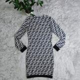 Autumn Fashion Long Sleeve Printed O Neck Mini Bodycon Dresses