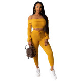 Pit Off Shoulder Crop Top and Trousers