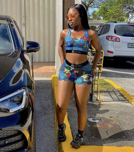 Casual Print Vest and Short