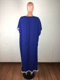 Summer V Neck Tassel Chiffon Beach Maxi Dress