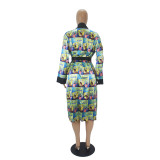 Print Kimono Robes Outerwear For Women