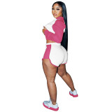 Women Clothes Fashion Casual Fall Winter Long Sleeve Sport Two Piece Shorts Set