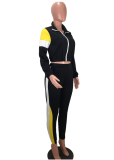 Casual Splicing Sports Two Piece Pant Set