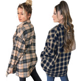 Casual Cotton Check Shirt Top