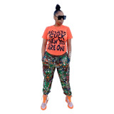 Casual Camouflage Splashed Ink Printed Trousers