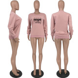Women Loose Offset Pyrography Sweatshirt