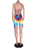Casual Tie-dye Bandage Halter Jumpsuit