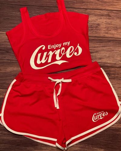 Sexy Graphic Print Vest Shorts Yoga Pants Suit