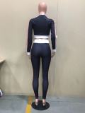 Casual Long Sleeve Sports Letter Print Two Piece Set