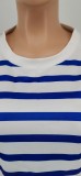 Casual Striped Printed Long Sleeve Cropped Top
