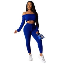 Pit Off Shoulder Crop Top and Trousers