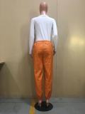 Drawstring PU Leather Pants