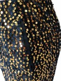 Coffee Sparkly Sequin Threaded Two Piece Set for Women Fall Winter Sport Suit Zipper Sweatshirts Jacket Top and Pants Tracksuit Clubwear
