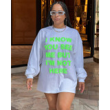 Casual Double Sided Printed Letter T-Shirt Dress