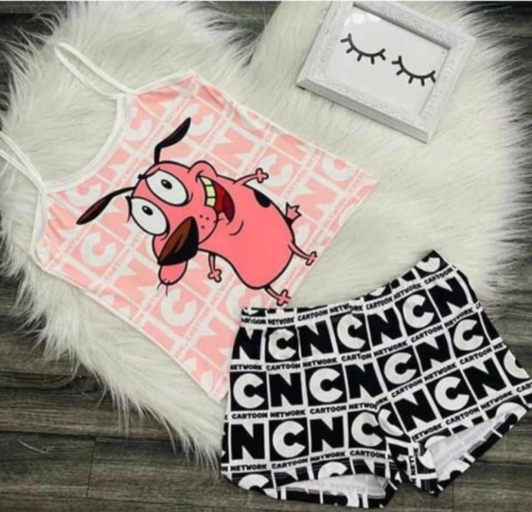 Casual Straps Graphic Print Shorts Suit Yoga Short Set