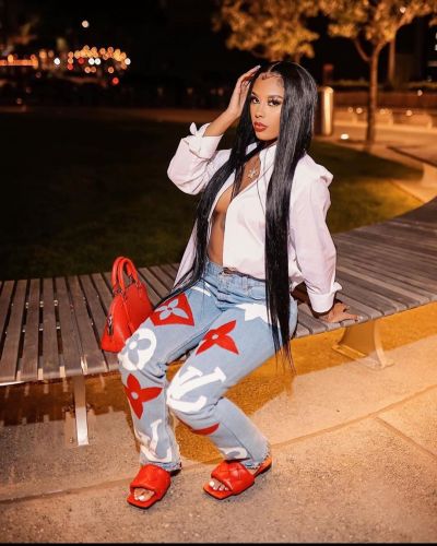 Casual Offset Printing Denim Trousers High Waist Blue Washed Jeans