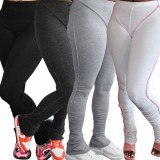 Solid Dark Grey Tight Stacked Pants