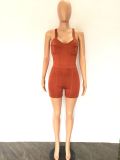 Casual Bandage Sleeveless Backless Casual Sexy Solid Stretch Rompers