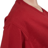 Women Loose Offset Pyrography Sweatshirt