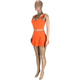 Solid Color Vest and Mini Hakama