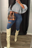 Solid Color Grey High Neck Short Shawl Sweater Top