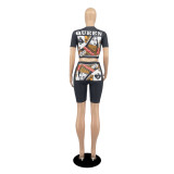 Casual Printed Queen Summer Short Set