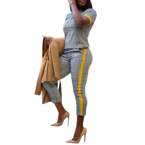 Casual Short Sleeve Printed Pants Set