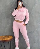 Casual Fashion Sweatshirt Set Thread Thickened Warm Pocketed Two-Piece Set