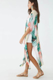 Colorful Leaves Cotton Cardigan Beachwear
