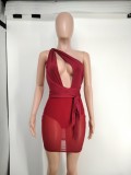 Sexy Mesh See-through Culottes Dress