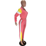 Casual Splicing Sports Two Piece Pant Set