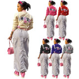 Trendy Printed Single-breasted Baseball Jacket