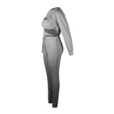 Sportswear 3 Piece Pants Sets Solid Ribbed Pit Track Jogging Sets