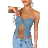 Solid Kink Bandeau Sexy Strapless Top