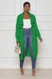 Women's Casual Solid Color Long Knit Cardigan Sweater Coat