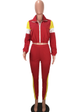 Casual Splicing Sports Two Piece Pant Set