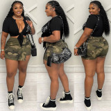 Camouflage Irregular Mini Culottes