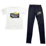 Fashion Casual Graphic Print Short Sleeve Trousers Two Piece Set