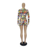 Sexy Pattern Printed Home Shorts Romper