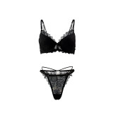 Sexy Lace See Through Seductive Bikini Lingerie Bra Through Set