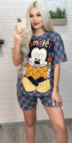 2023 Summer Digital Printed Short Sleeve Streetwear Shorts Set